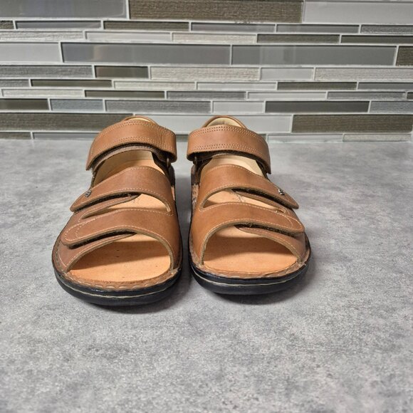 41 Finn Comfort Germany Baltram Tan Leather Sandals - Picture 3 of 10